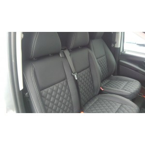 Mercedes Vito 2/3 pers. >2016 Lederen interieur zwart dubbel ruit design INCL. MONTAGE